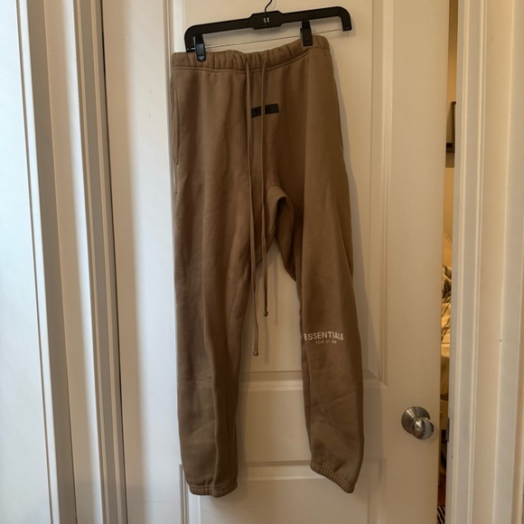 Essentials Tan Sweatpants Relaxed Fit Joggers - Picture 1 of 8